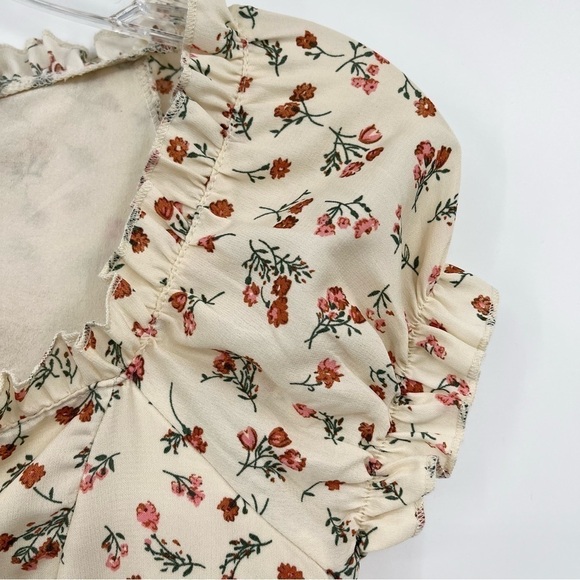 Nasty Gal Tongue-Tied Floral Cottagecore Lace-Up Mini Dress Size 2 - Picture 10 of 15